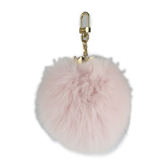LOUIS VUITTON Louis Vuitton Fluffy Keychain M67371 Rabbit Fur Metal Rose Clai... - Picture 1 of 6